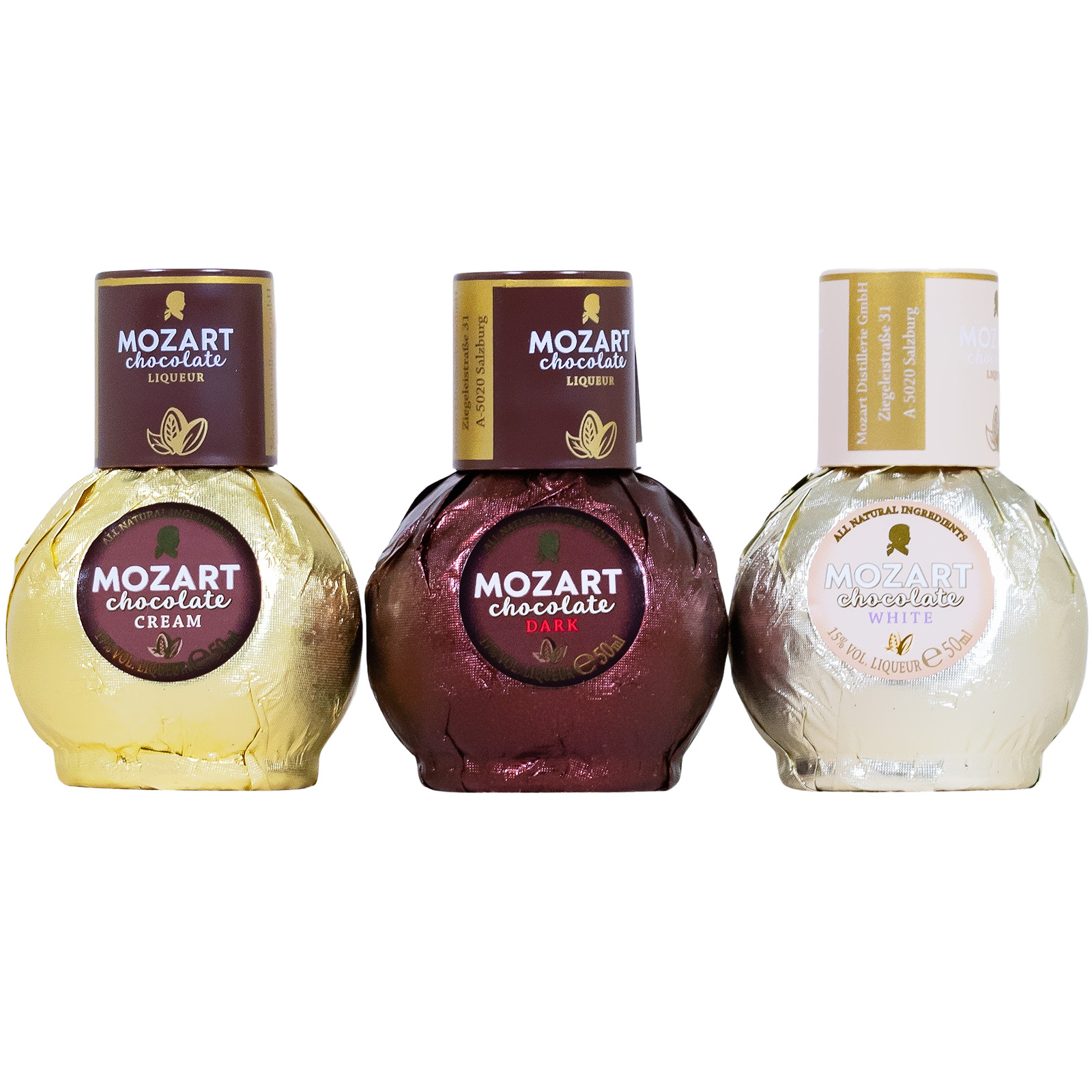 Mix-Paket [3 x 0,05L] Mozart Chocolate Cream Mini - 0,15L 16,3% vol