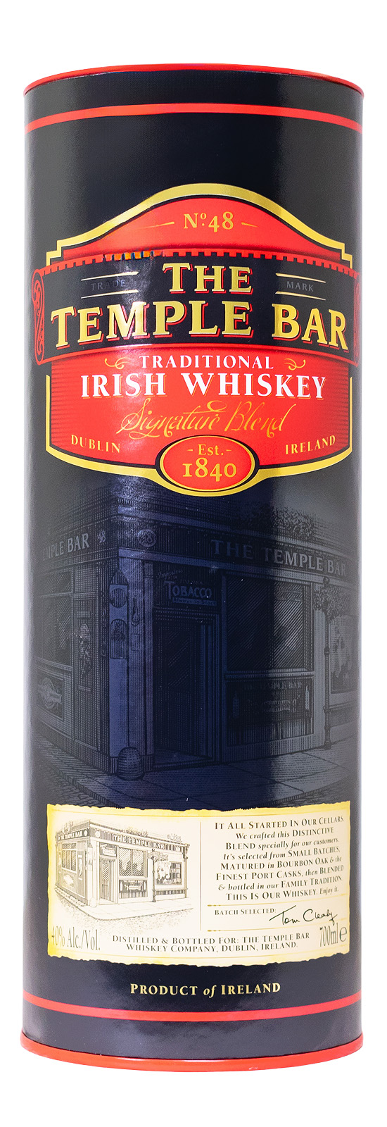 The Temple Bar Traditional Blended Irish Whiskey - 0,7L 40% vol