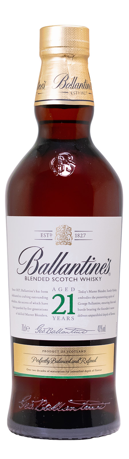 Ballantines 21 Jahre Blended Scotch Whisky - 0,7L 40% vol