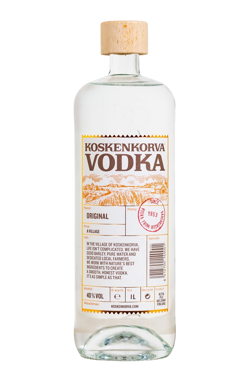 Koskenkorva Finnish Barley Vodka - 1 Liter 40% vol