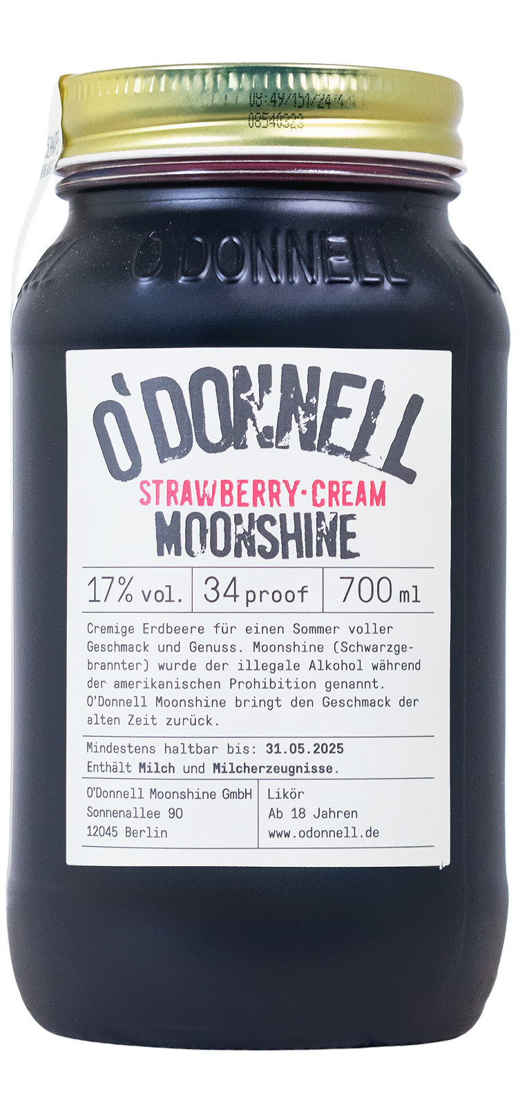 O'Donnell Moonshine Strawberry-Cream - 0,7L 17% vol