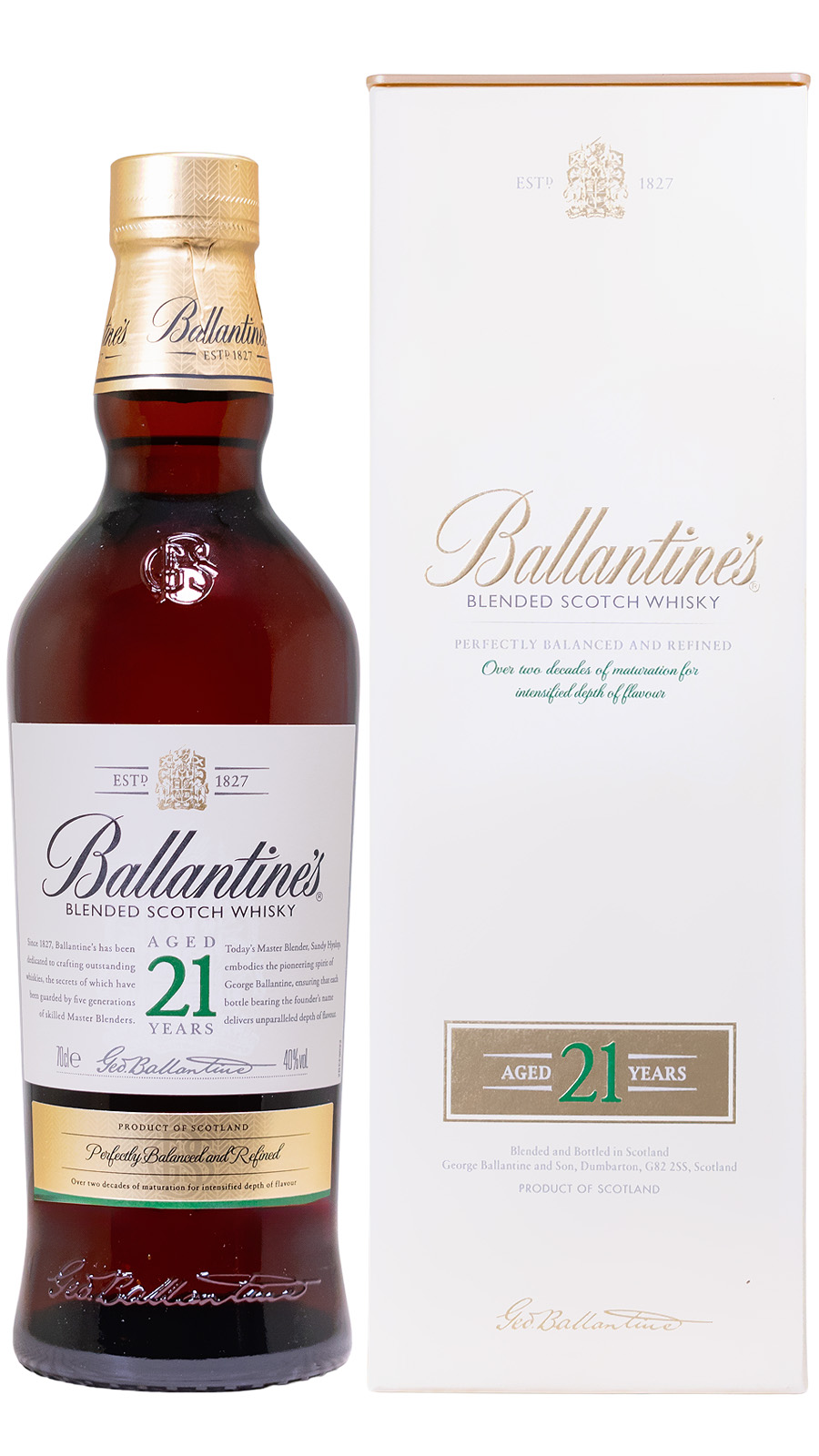 Ballantines 21 Jahre Blended Scotch Whisky - 0,7L 40% vol