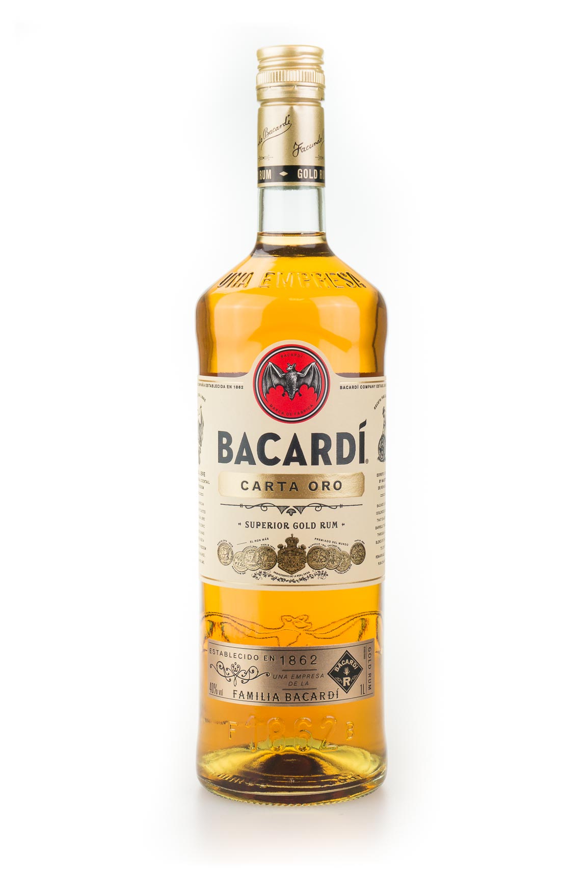Bacardi Carta Oro Superior Gold Rum - 1 Liter 37,5% vol