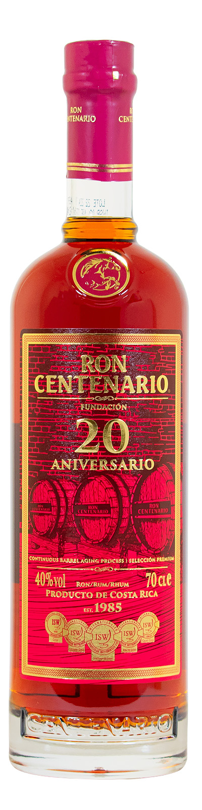 Ron Centenario 20 Jahre Sistema Solera Rum - 0,7L 40% vol
