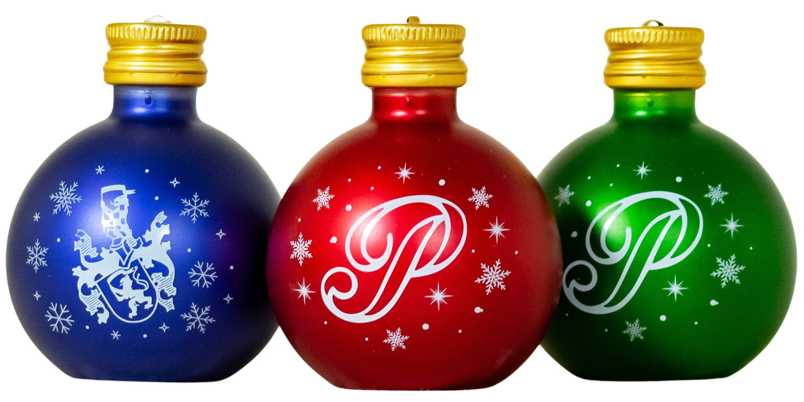 Paket [3 x 0,04L] Prinz Christbaumkugeln rot - 0,12L 39,9% vol