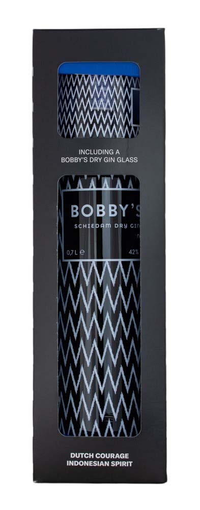 Bobbys Schiedam Dry Gin + 1 Glas in GP - 0,7L 42% vol