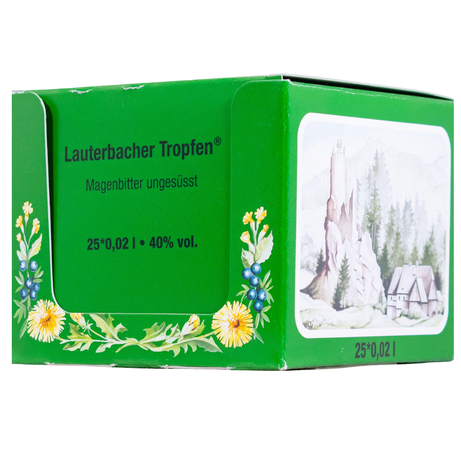 Paket [25 x 0,02L] Lauterbacher Tropfen Kräuterbitter - 0,5L 40% vol