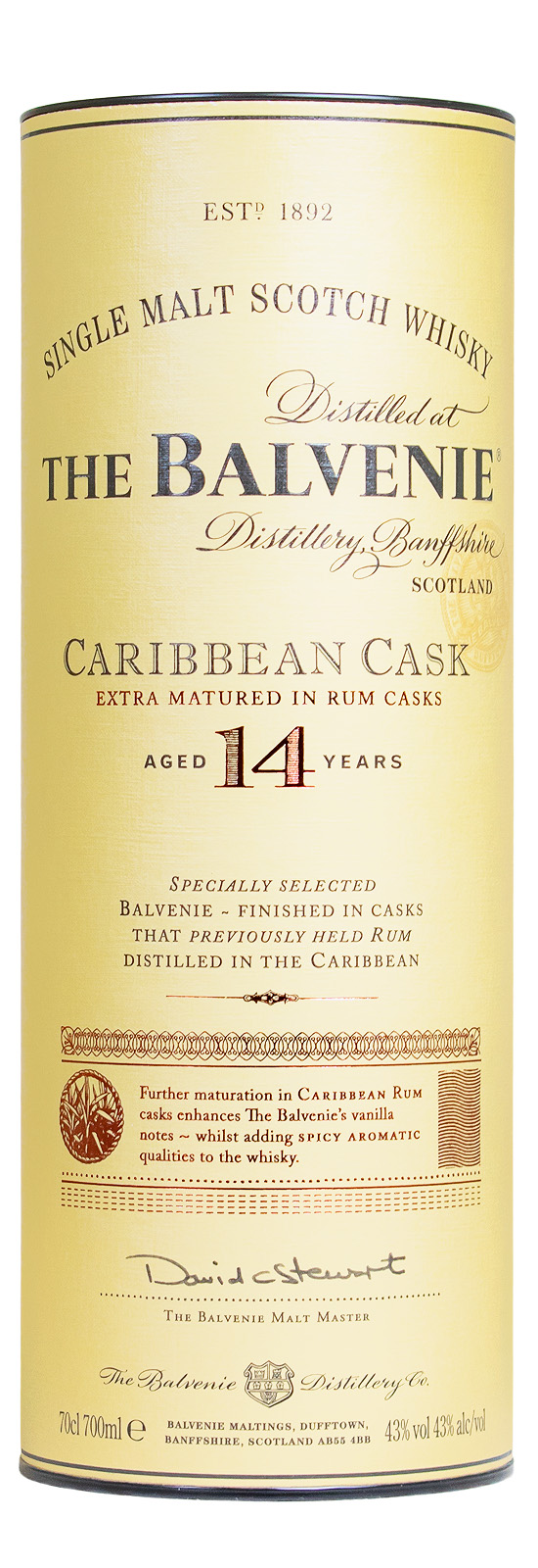 Balvenie 14 Jahre Carribean Cask Single Malt Scotch Whisky - 0,7L 43% vol