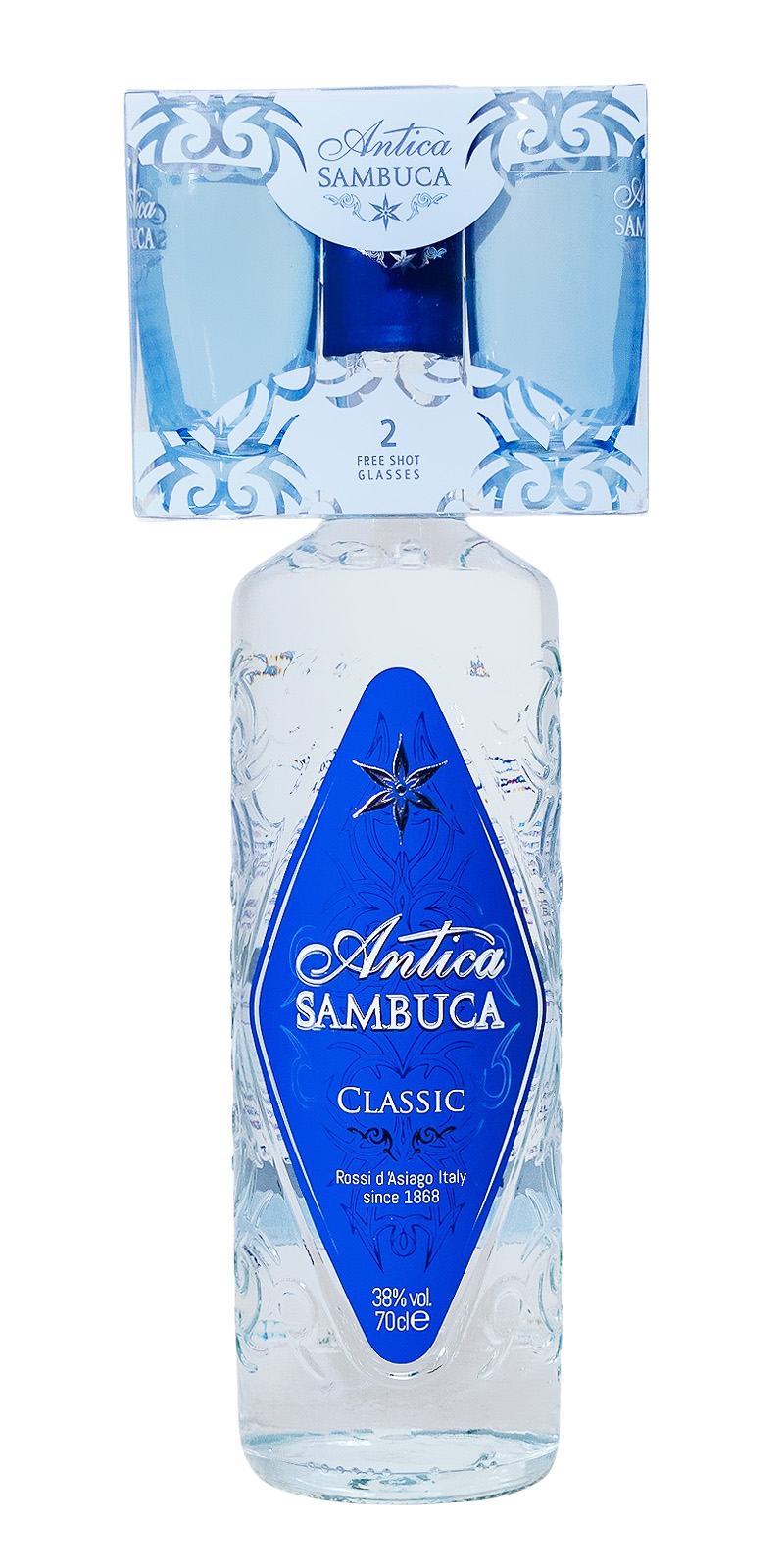 Antica Sambuca mit 2 Shotgläsern - 0,7L 38% vol