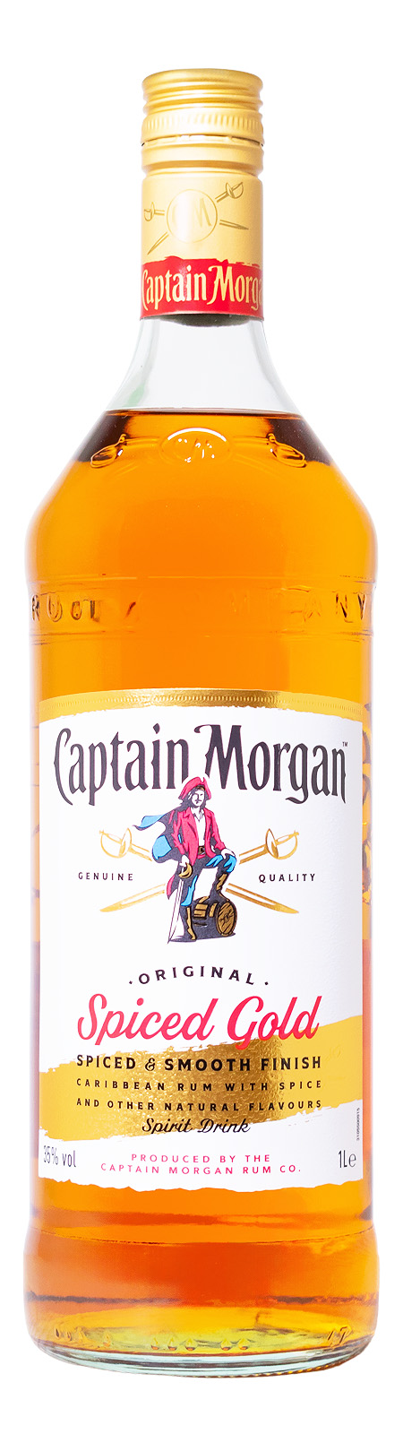 Captain Morgan Spiced Gold Spirituose - 1 Liter 35% vol