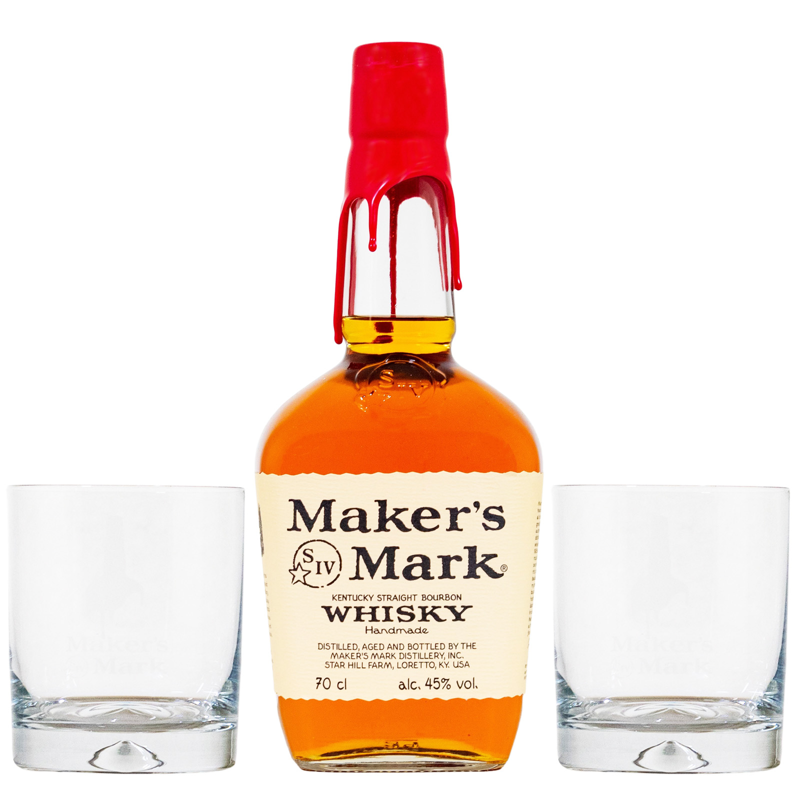 Makers Mark Geschenkverpackung mit zwei Tumblern - 0,7L 45% vol