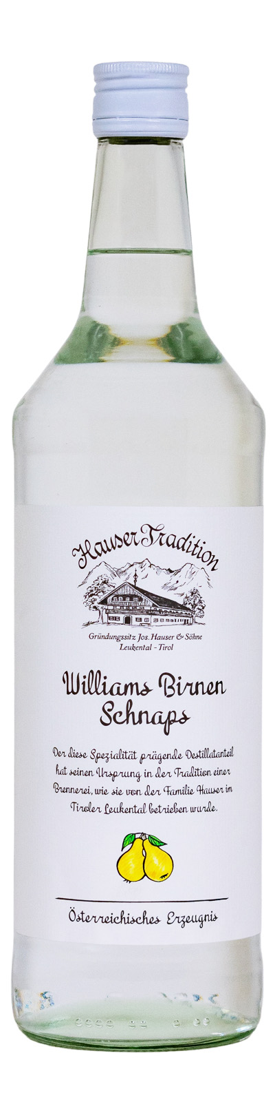 Hauser Tradition Williams Birnen Schnaps - 1 Liter 35% vol