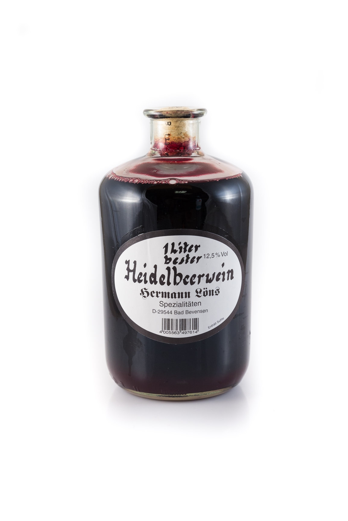 Hermann Löns Heidelbeerwein Apothekerflasche - 1 Liter 12,5% vol