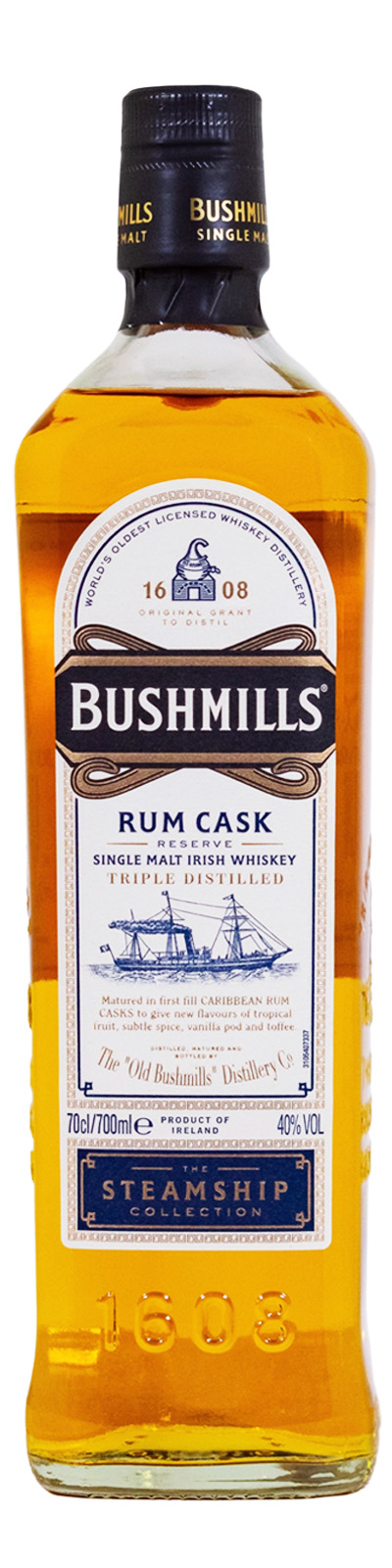 Bushmills Steamship Rum Cask Single Malt Irish Whisky - 0,7L 40% vol