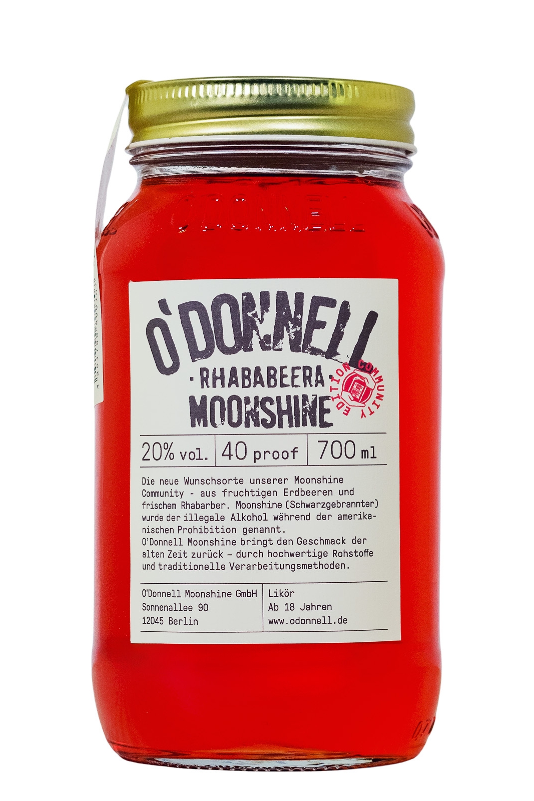 O'Donnell Rhababeera Moonshine - 0,7L 20% vol