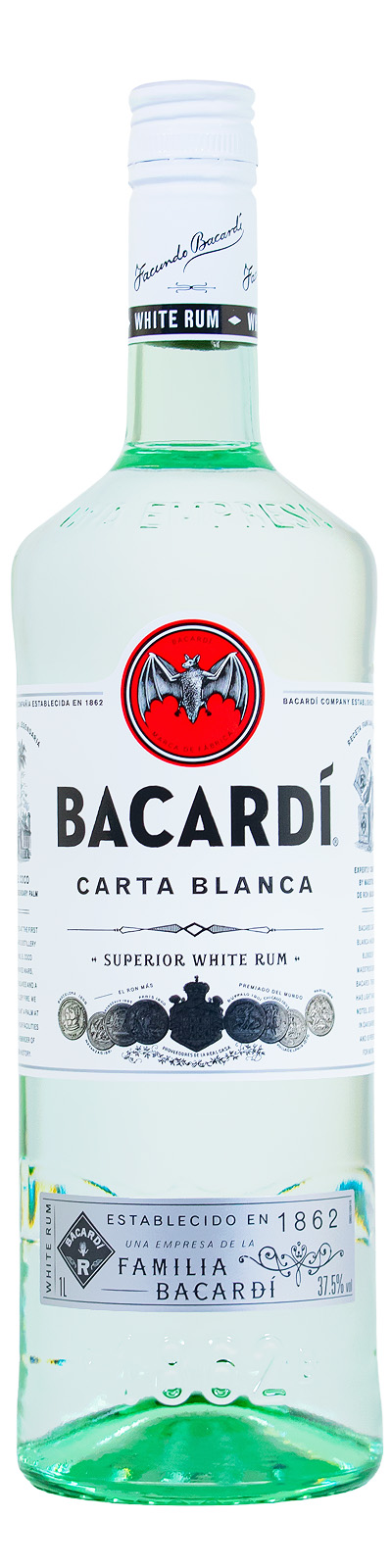 Bacardi Carta Blanca Superior White Rum - 1 Liter 37,5% vol