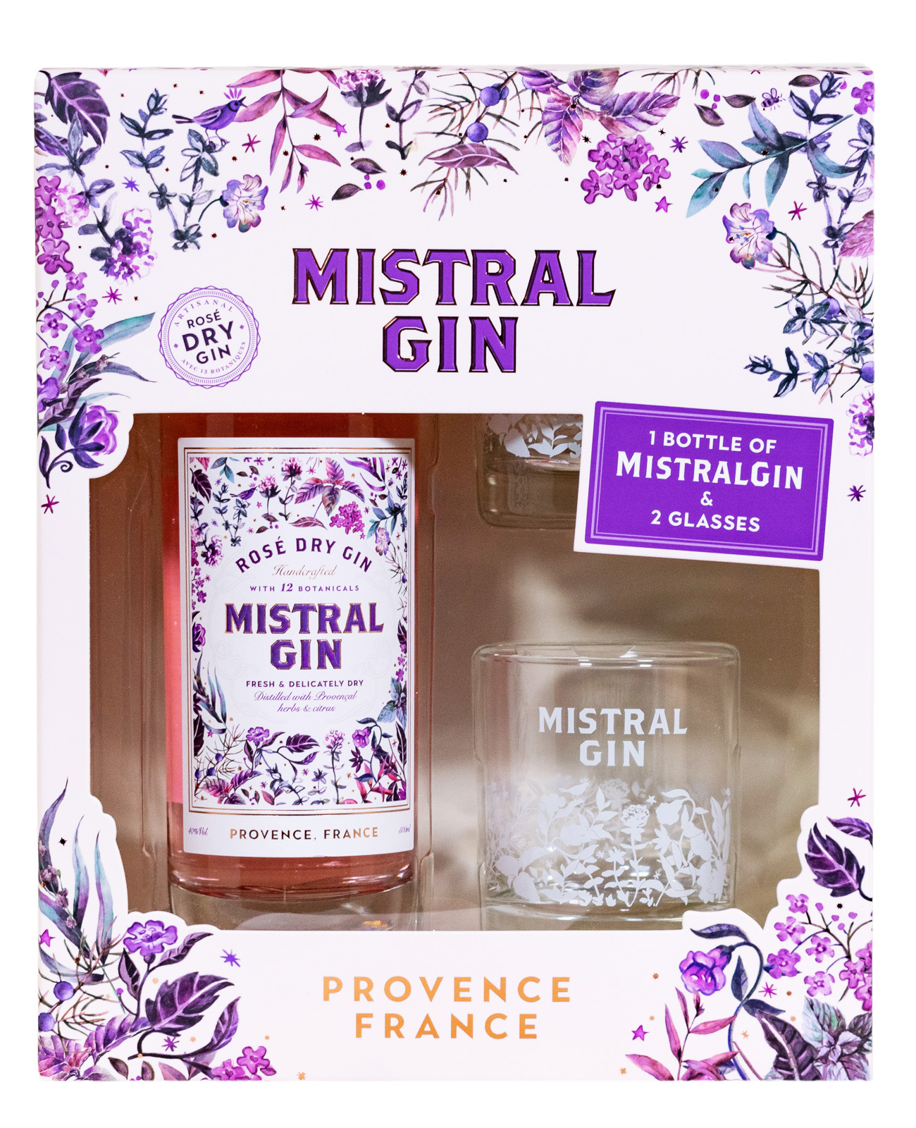 Mistral Gin + 2 Gläser - 0,5L 40% vol