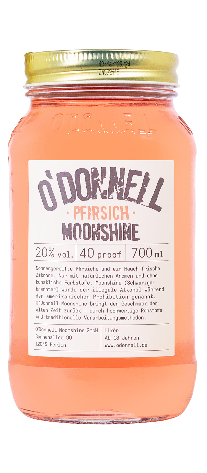 O'Donnell Moonshine Pfirsich - 0,7L 20% vol