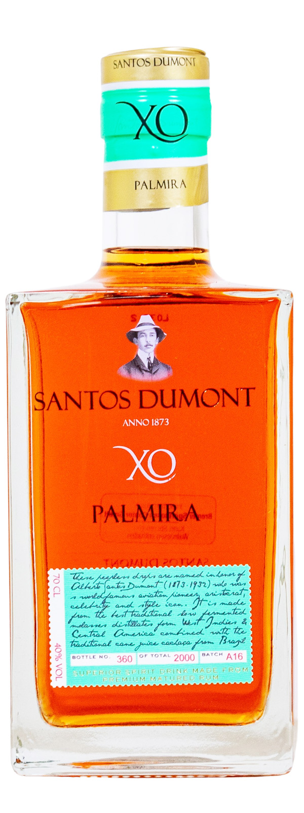 Santos Dumont XO Palmira Premium Sprituose auf Rumbasis - 0,7L 40% vol