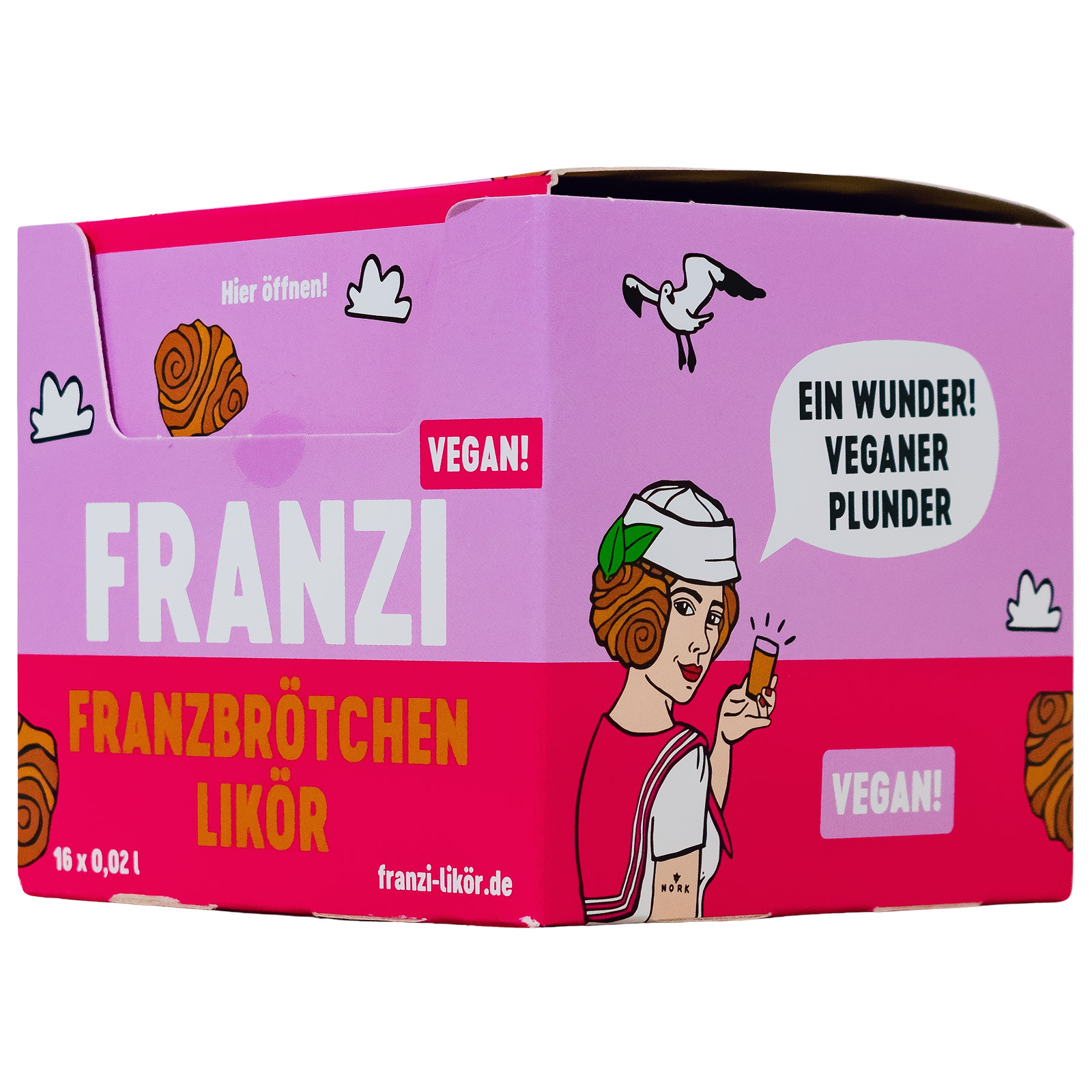 Paket [16 x 0,02L] Franzi Franzbrötchenlikör vegan - 0,32L 15% vol