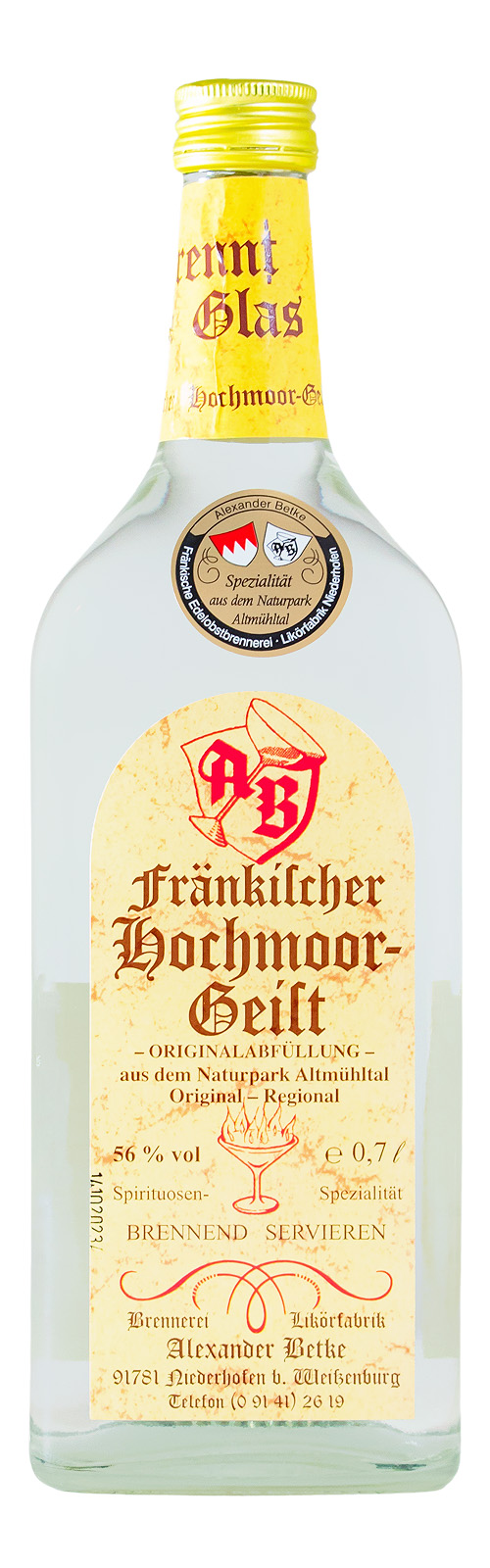 Betke Fränkischer Hochmoorgeist - 0,7L 56% vol