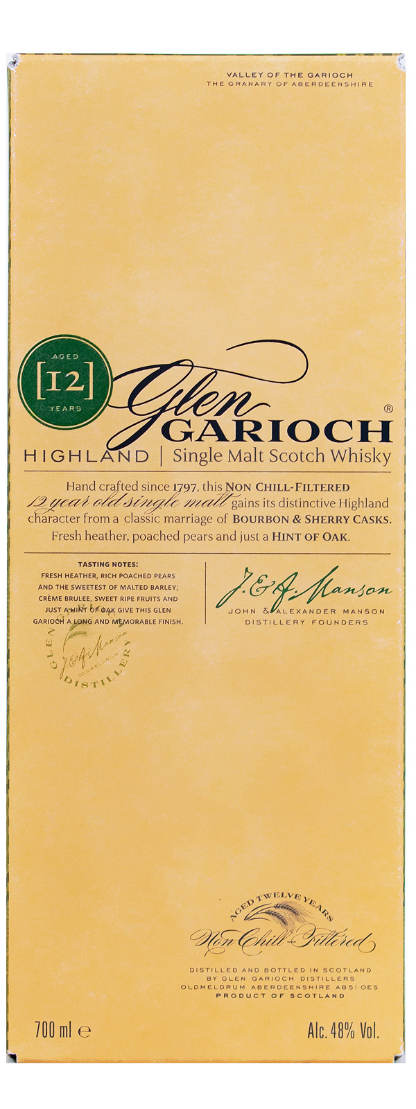 Glen Garioch 12 Jahre Single Malt Scotch Whisky - 0,7L 48% vol