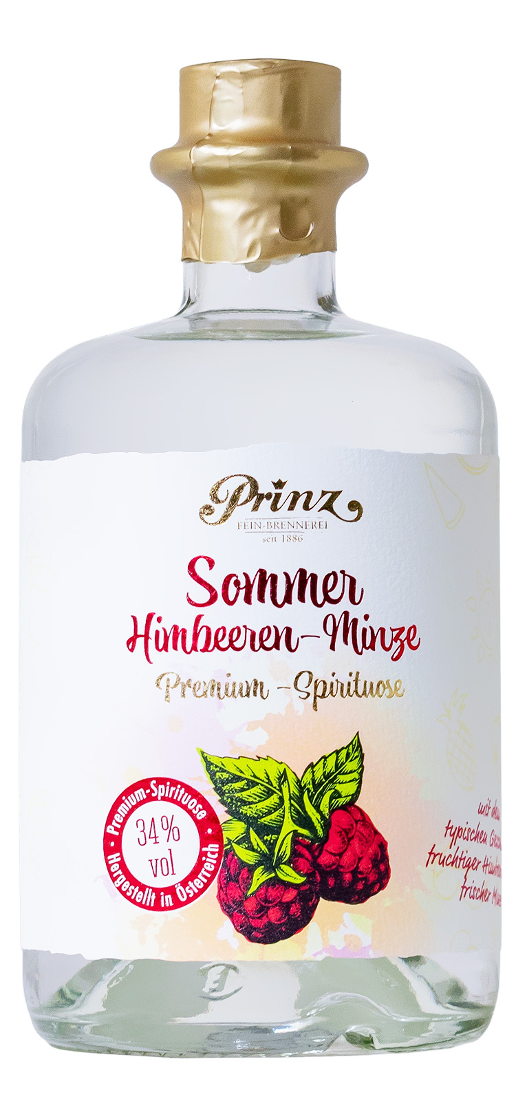 Prinz Sommer Himbeeren-Minze - 0,5L 34% vol