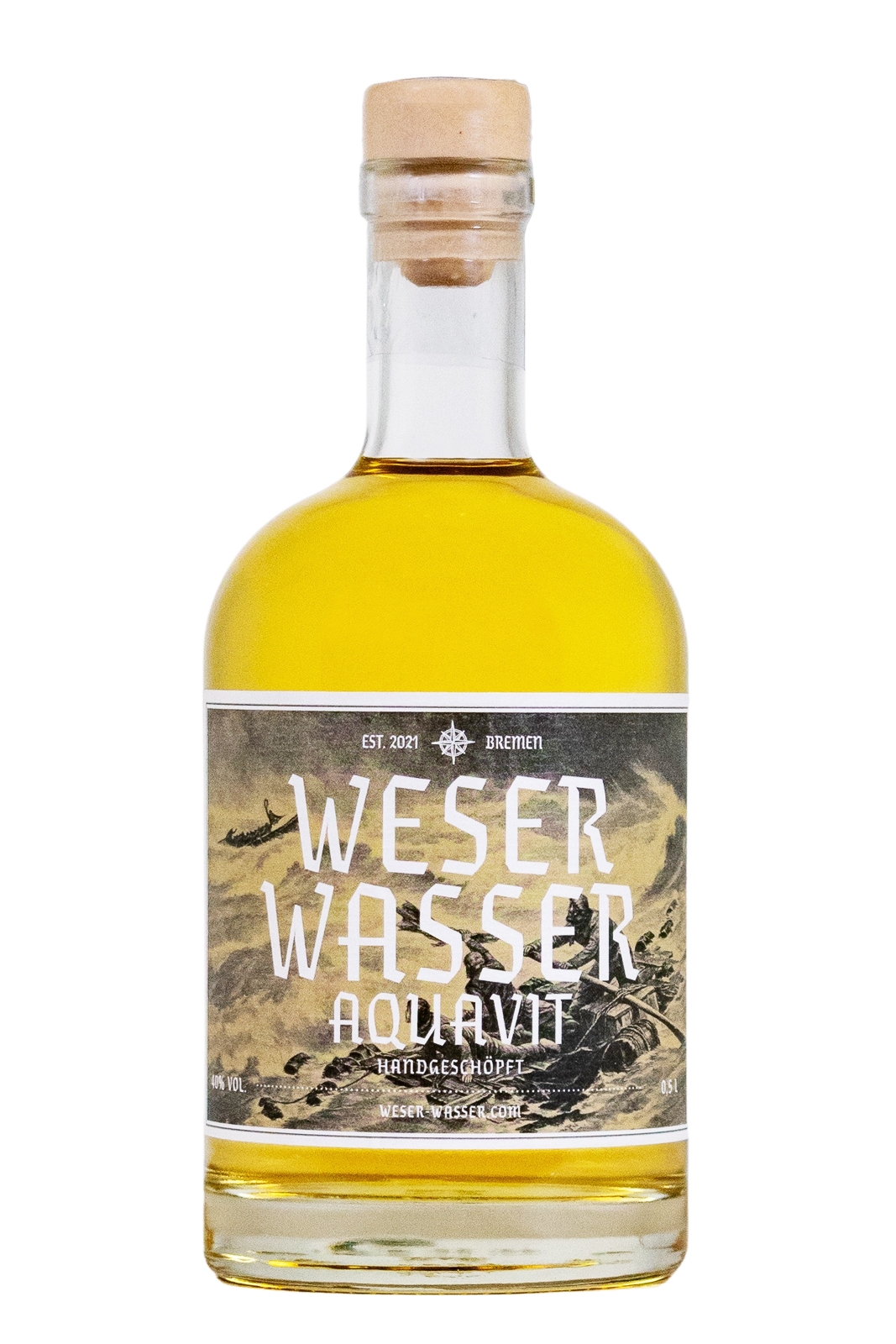 Weser Wasser Aquavit aus Bremen - 0,5L 40% vol