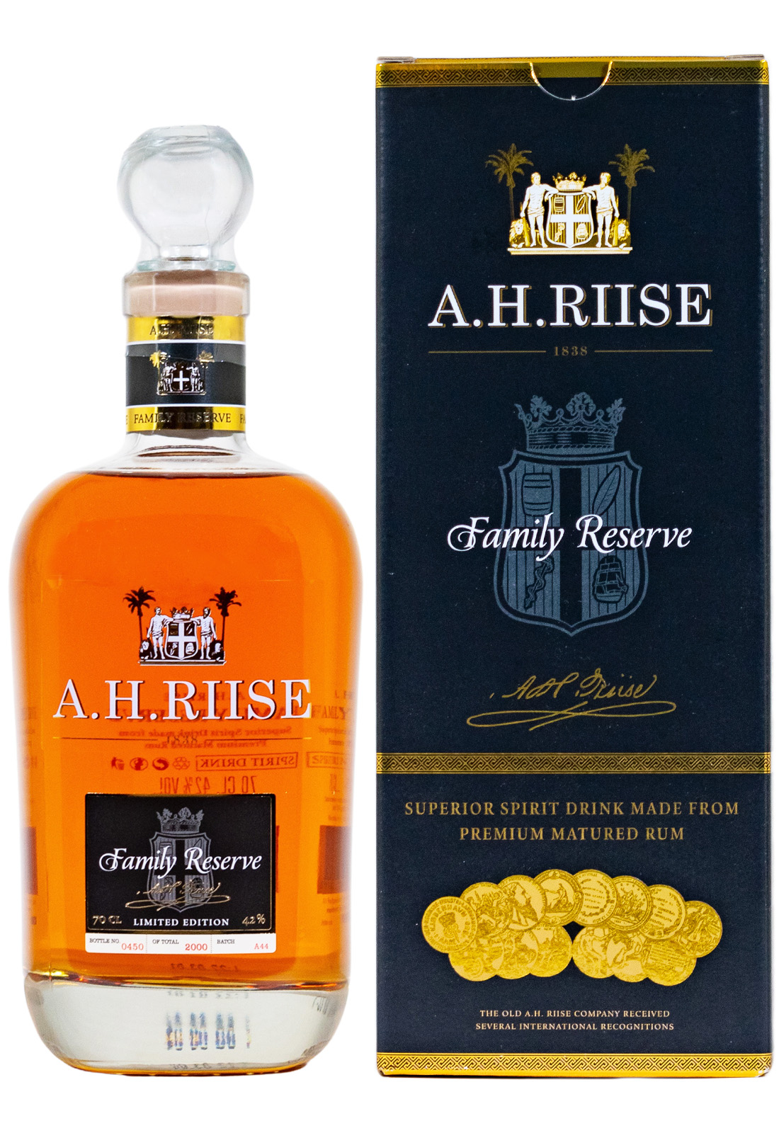 A.H. Riise Family Reserve Solera 1838 25 Jahre Spirituose auf Rum-Basis - 0,7L 42% vol