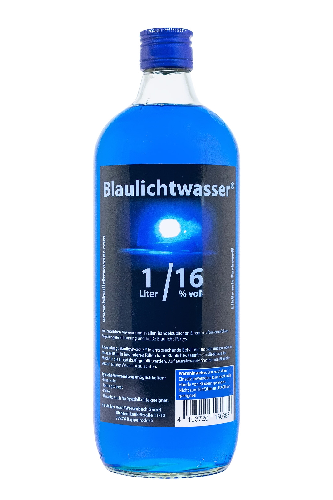 Blaulichtwasser XL Likör - 1 Liter 16% vol