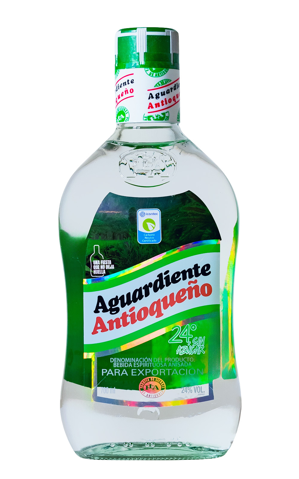 Antioqueno Aguardiente Verde Sin Azucar - 0,7L 24% vol