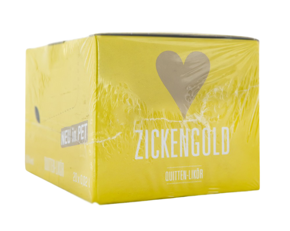 Paket [20 x 0,02L] Zickengold Quitte Likör - 0,4L 15% vol