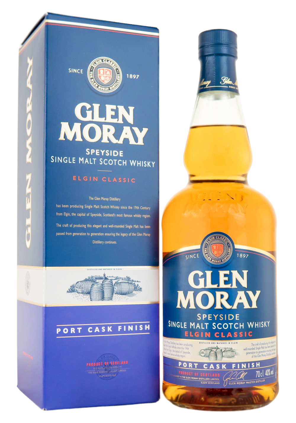 Glen Moray Port Cask Finish Small Batch Release Single Malt Scotch Whisky - 0,7L 40% vol