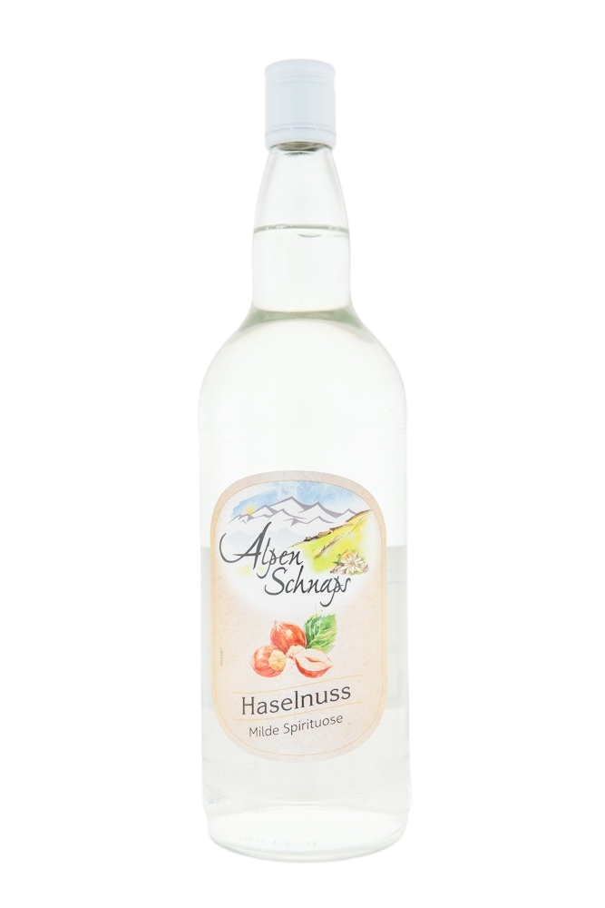 Alpenschnaps Haselnuss Milde Spirituose - 1 Liter 33% vol