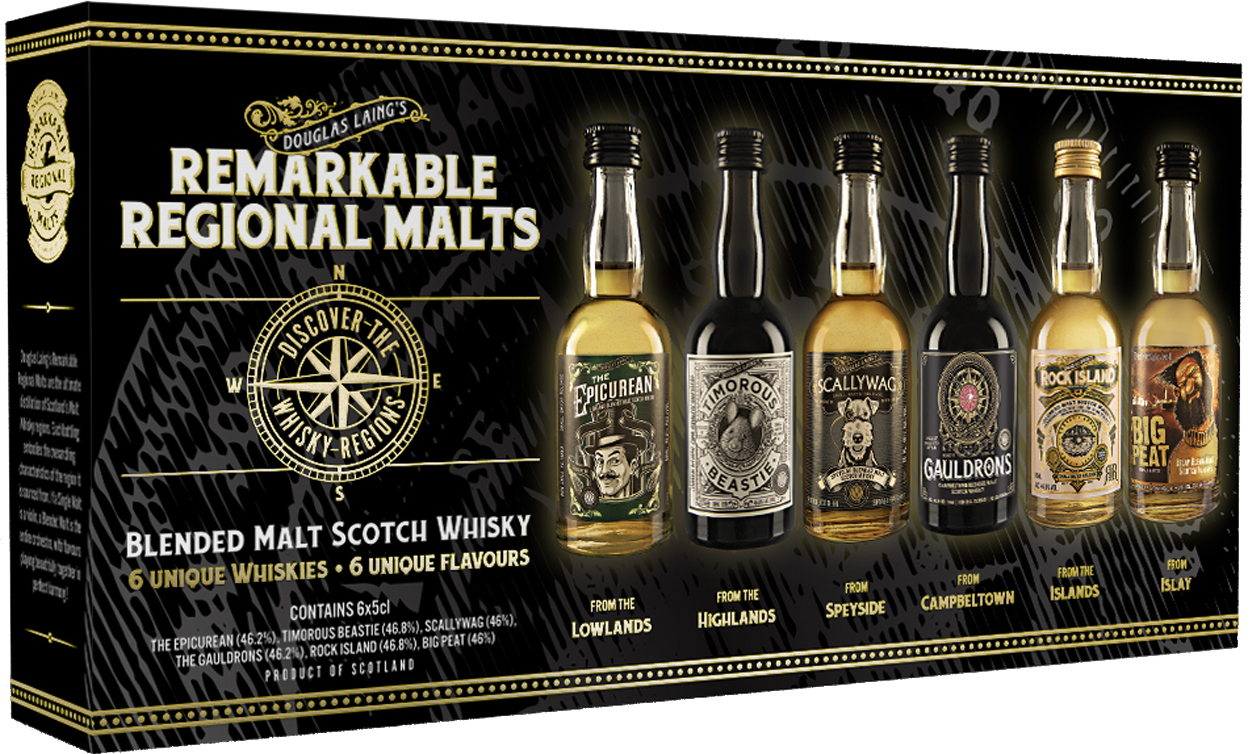 Paket [6 x 0,05L] Regional Malts Tasting Set - 0,3L 46,3% vol