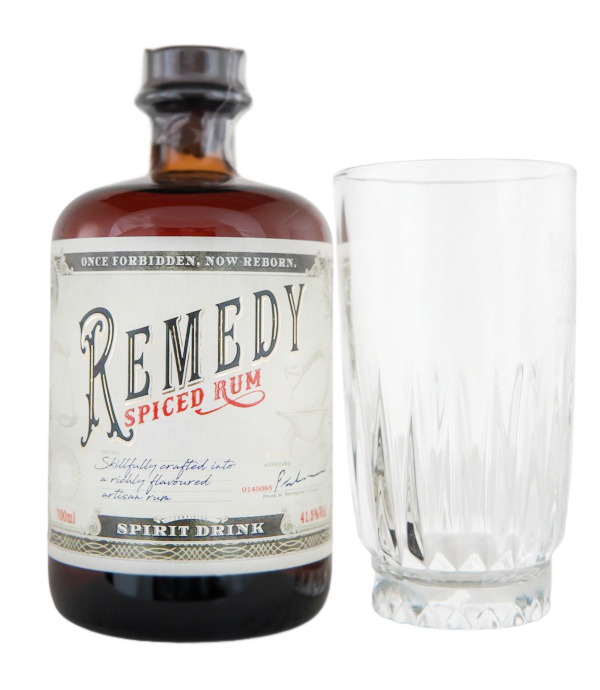 Remedy Spiced Rum + Glas - 0,7L 41,5% vol