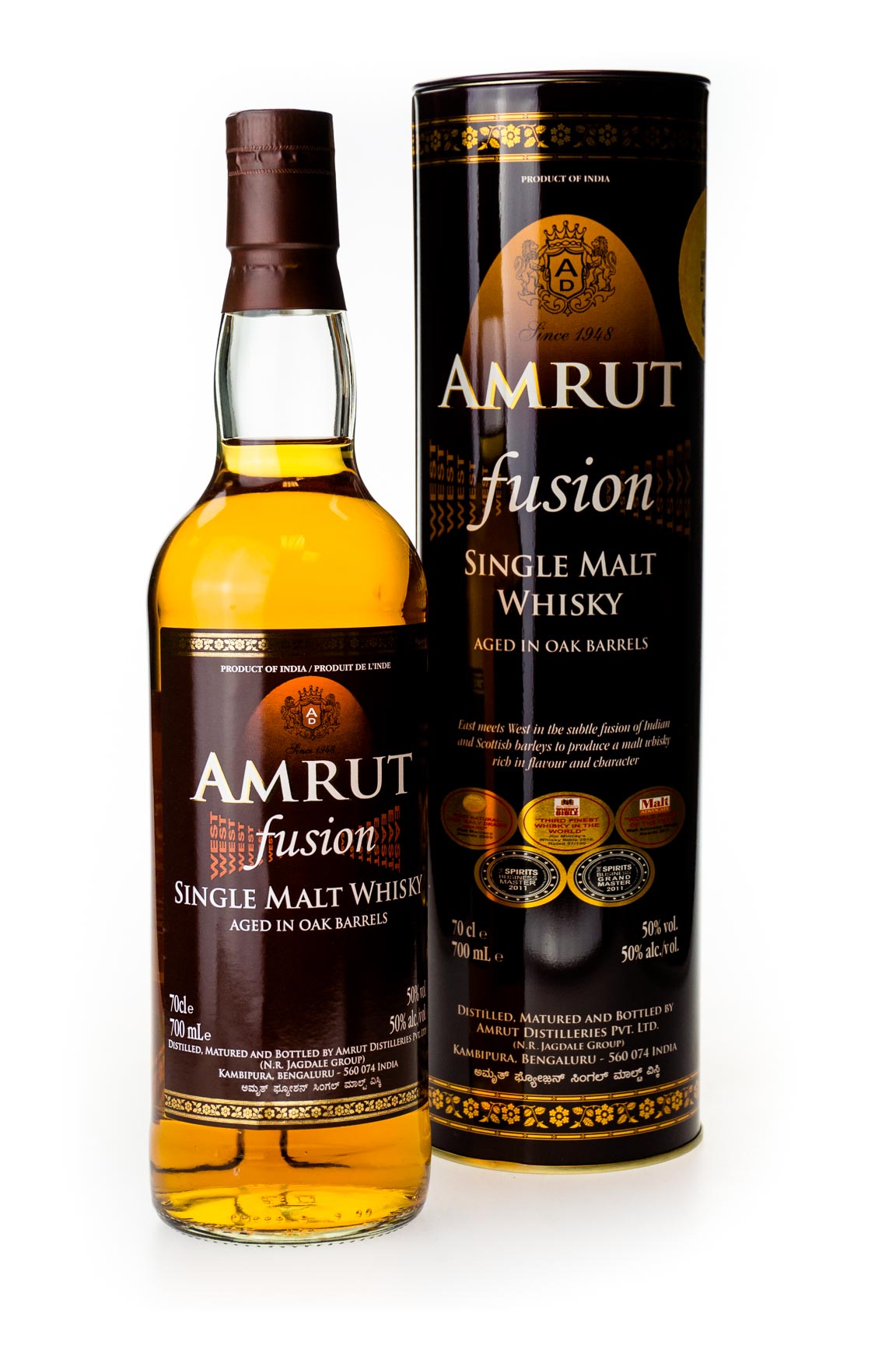 Amrut Fusion Indian Single Malt Whisky - 0,7L 50% vol