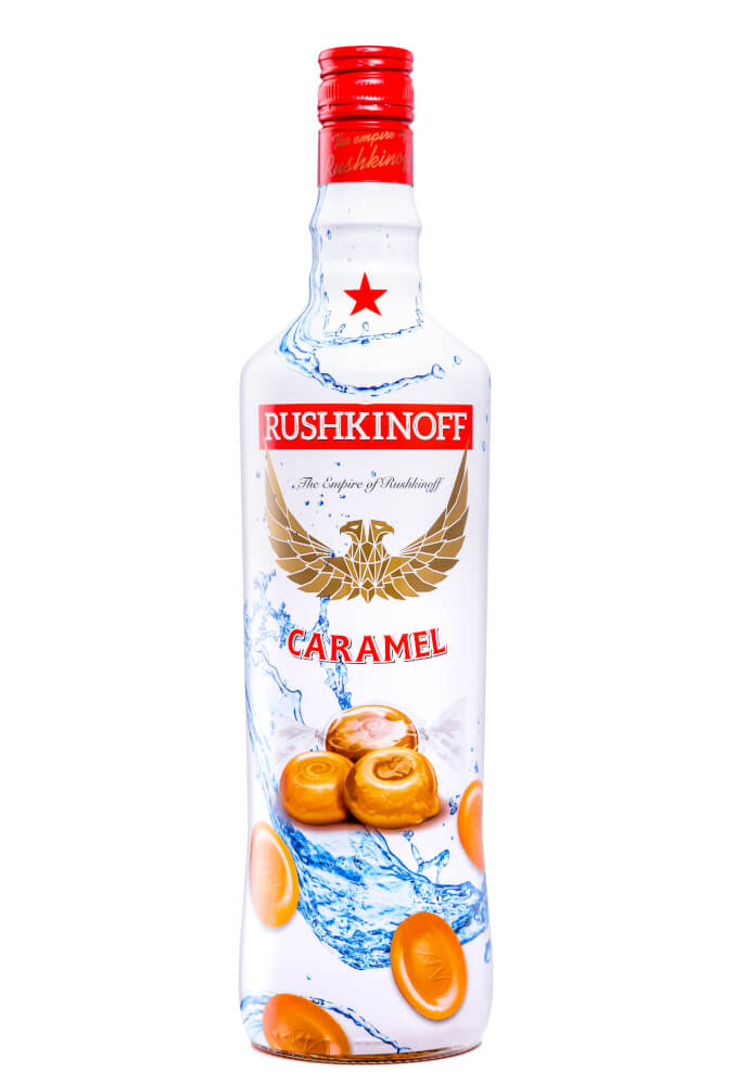 Rushkinoff Vodka & Caramel Likör - 1 Liter 18% vol