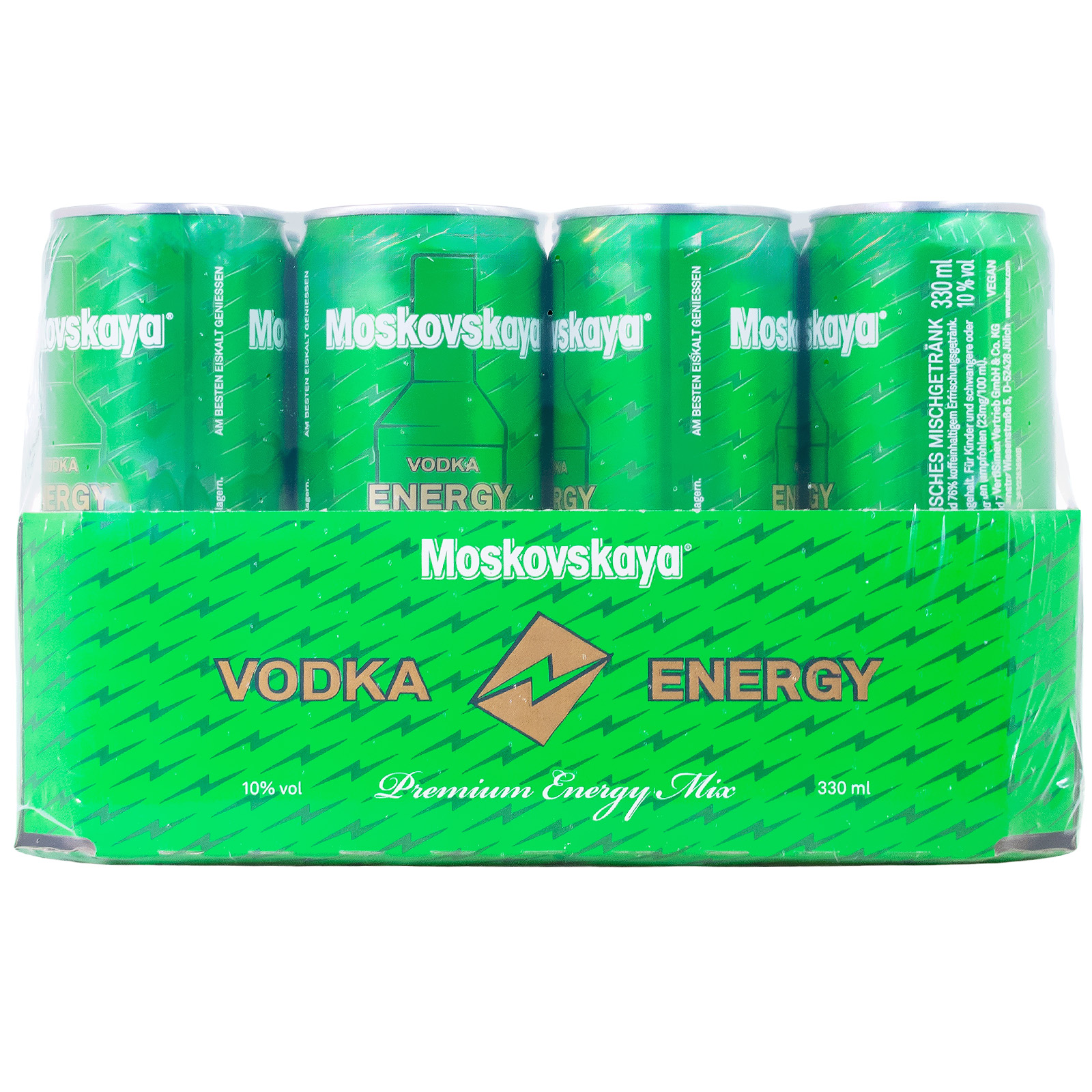 Paket [12 x 0,33L] Moskovskaya Vodka Energy - 3,96L 10% vol