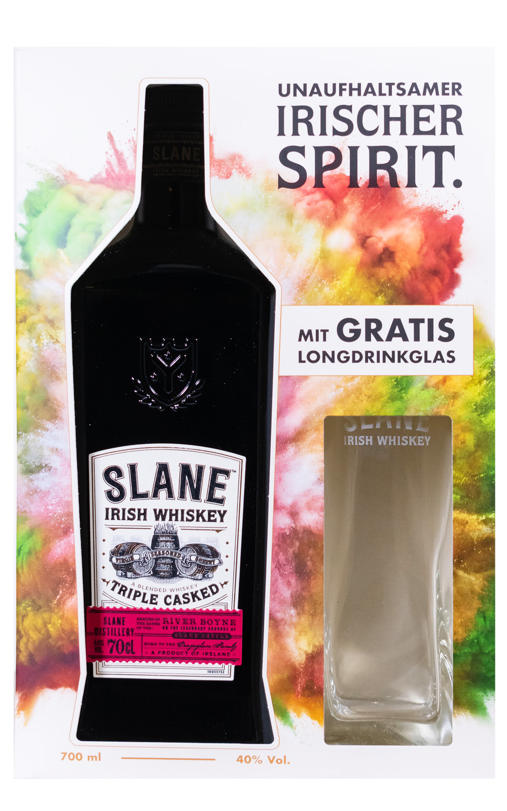 Slane Irish Whiskey mit Longdrinkglas - 0,7L 40% vol