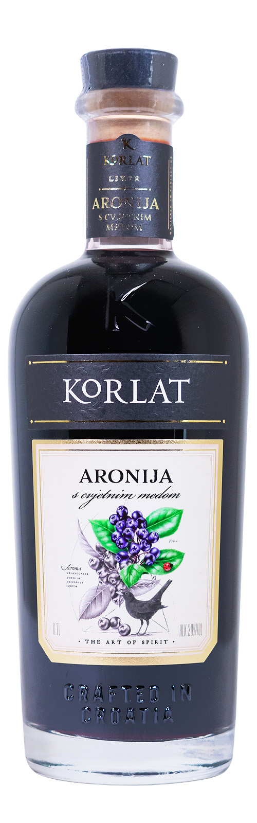 Korlat Aronija Likör mit Blütenhonig - 0,7L 20% vol