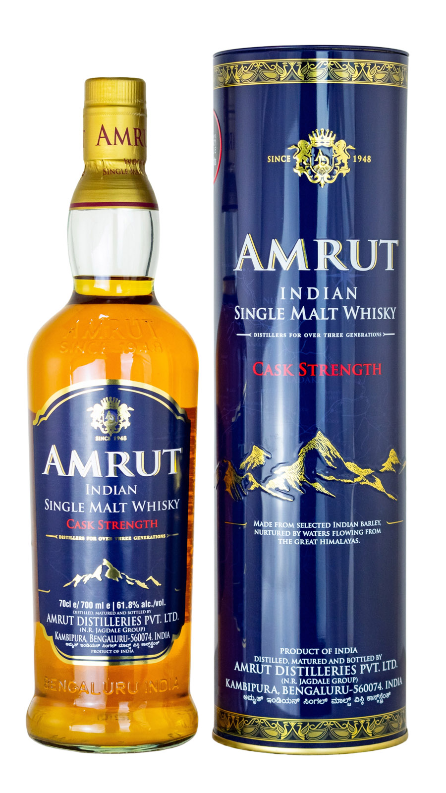 Amrut Cask Strength Indian Single Malt Whisky - 0,7L 61,8% vol