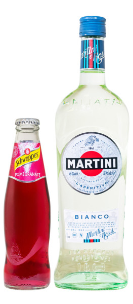 Bundle: Martini Bianco + Schweppes Pomegranate - 0,9L 14,4% vol
