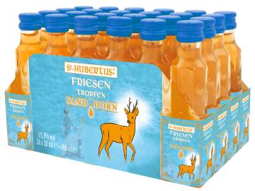 Paket [24 x 0,02L] St. Hubertus Sanddorn Friesen-Tropfen - 0,48L 15,3% vol