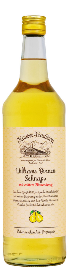 Hauser Tradition Schnaps Williams mit Honig - 1 Liter 35% vol