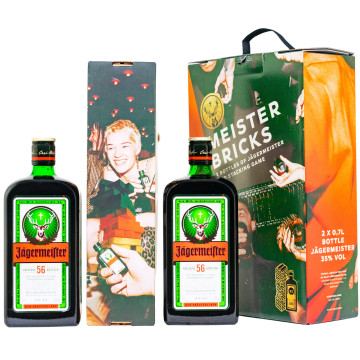 Jägermeister Kräuterlikör mit Meister Bricks-Spiel - 1,4L 35% vol