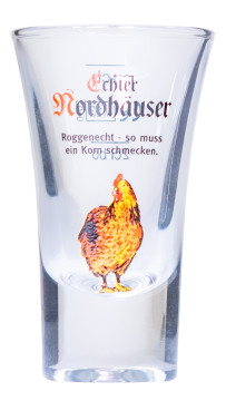 Echter Nordhäuser Shot Glas mit Huhn