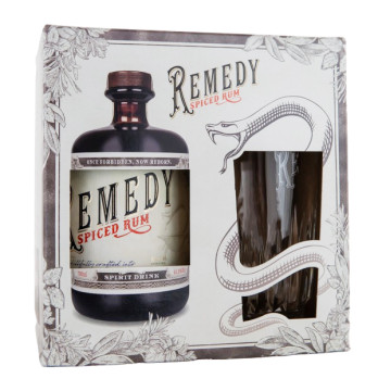 Remedy Spiced Rum + Glas - 0,7L 41,5% vol