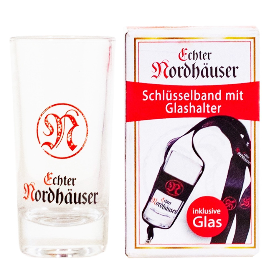 Echter Nordhäuser Shot Glas mit Schlüsselanhänger