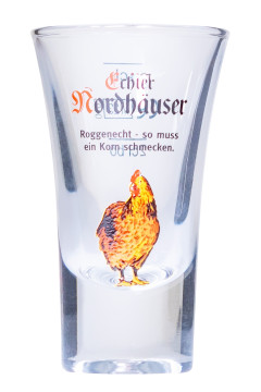 Echter Nordhäuser Shot Glas mit Huhn